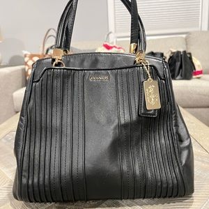 Beautiful Black Leather Coach Bag